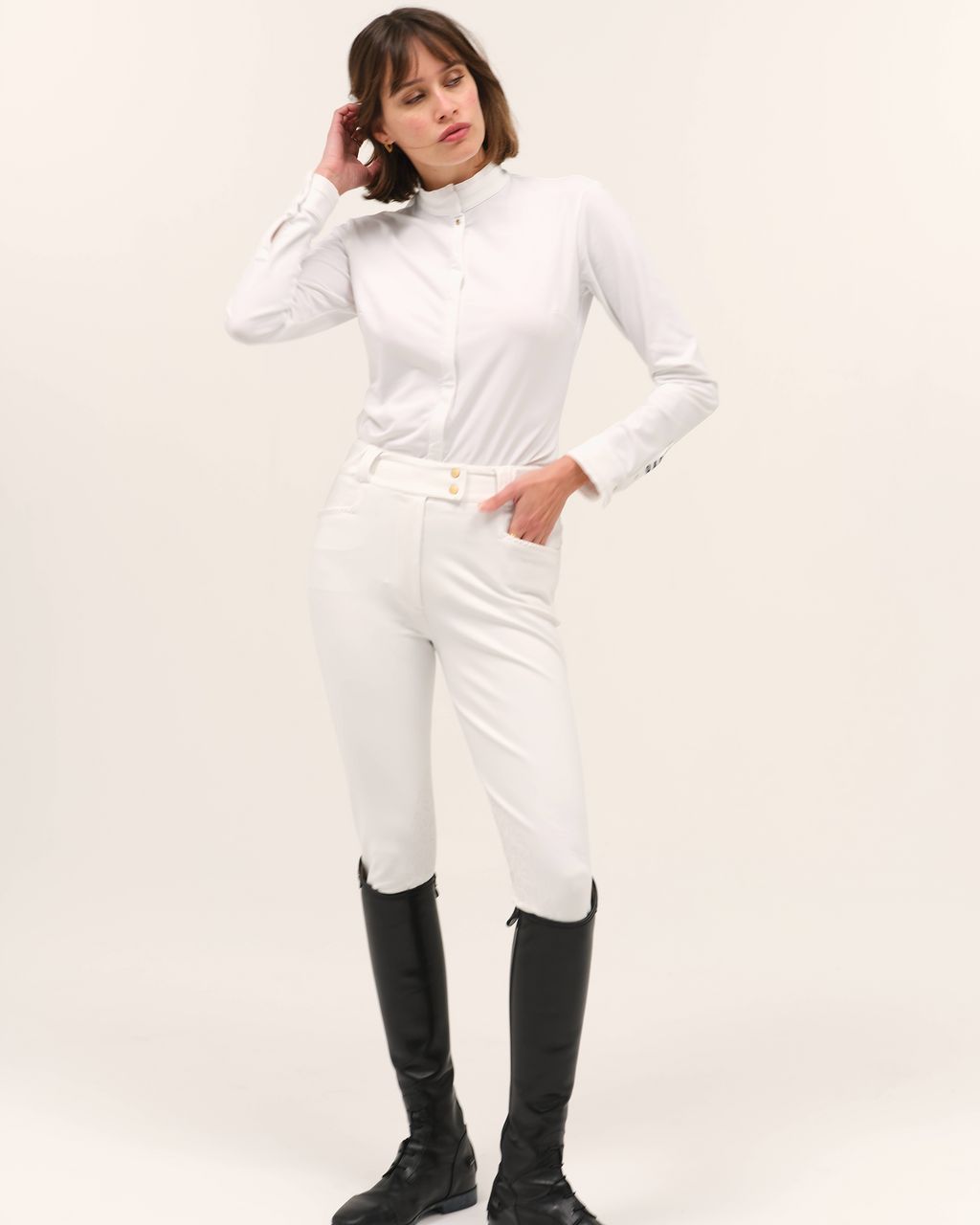 Vendetta - Chemise de concours d'équitation Blanc