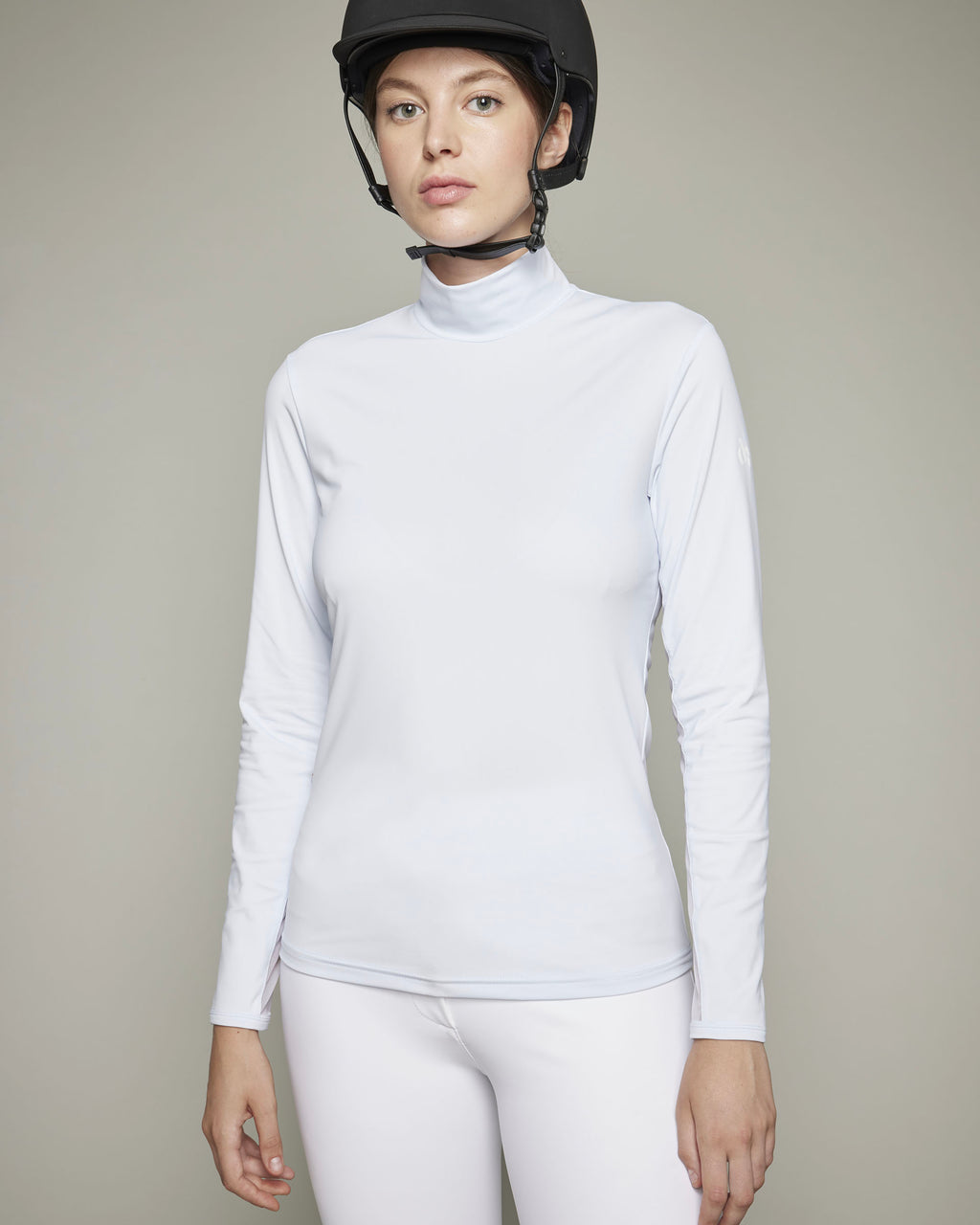 Visconti - T-shirt technique d'équitation col montant Céleste