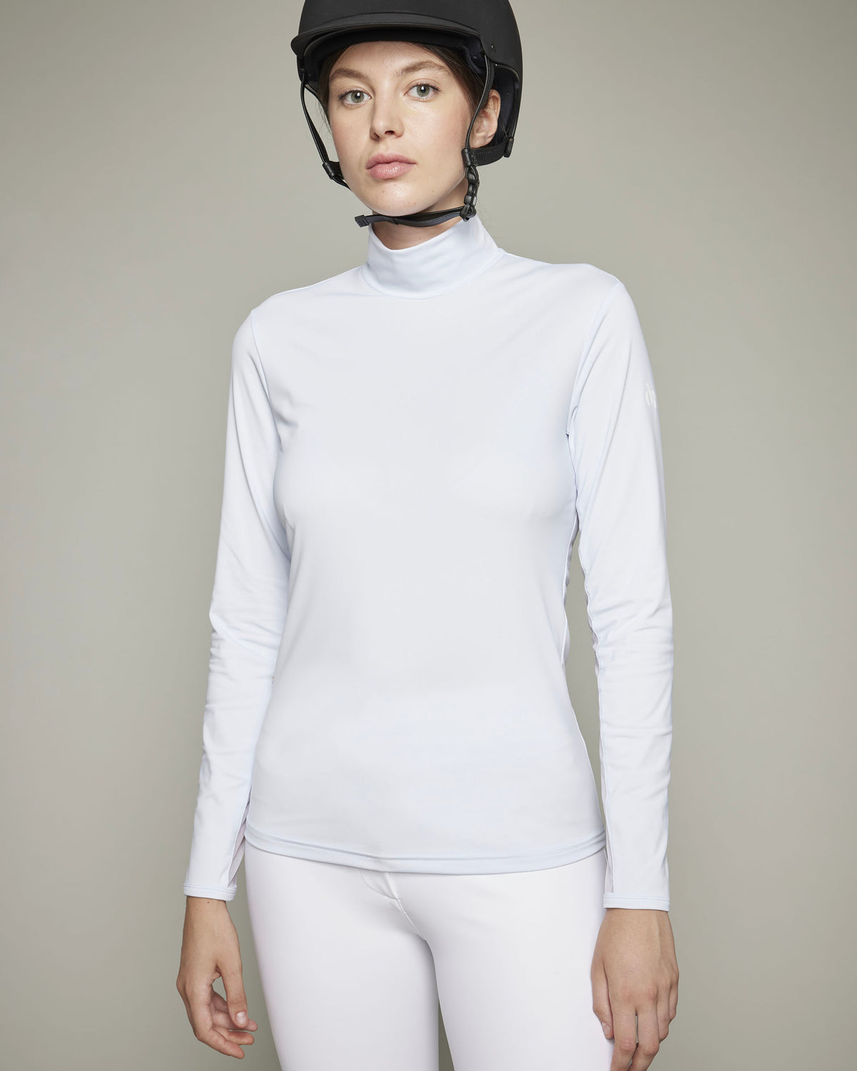Visconti - T-shirt technique d'équitation col montant Céleste