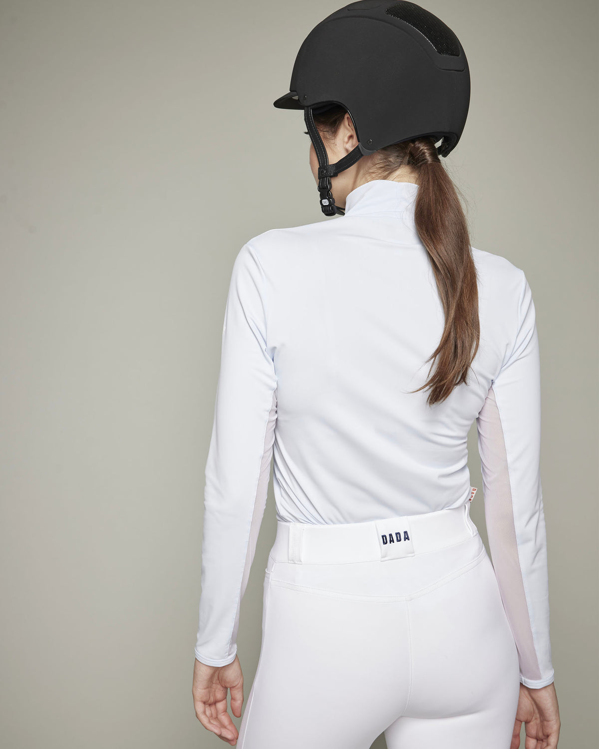 Visconti - T-shirt technique d'équitation col montant Céleste