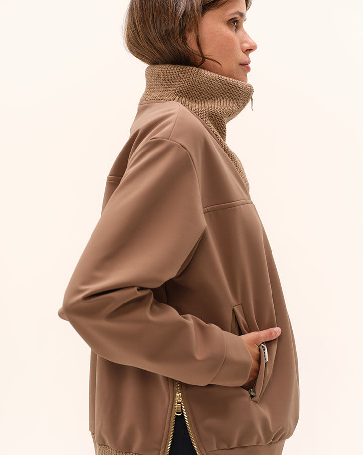 Urvoso - Blouson d'équitation coupe camionneur Moka