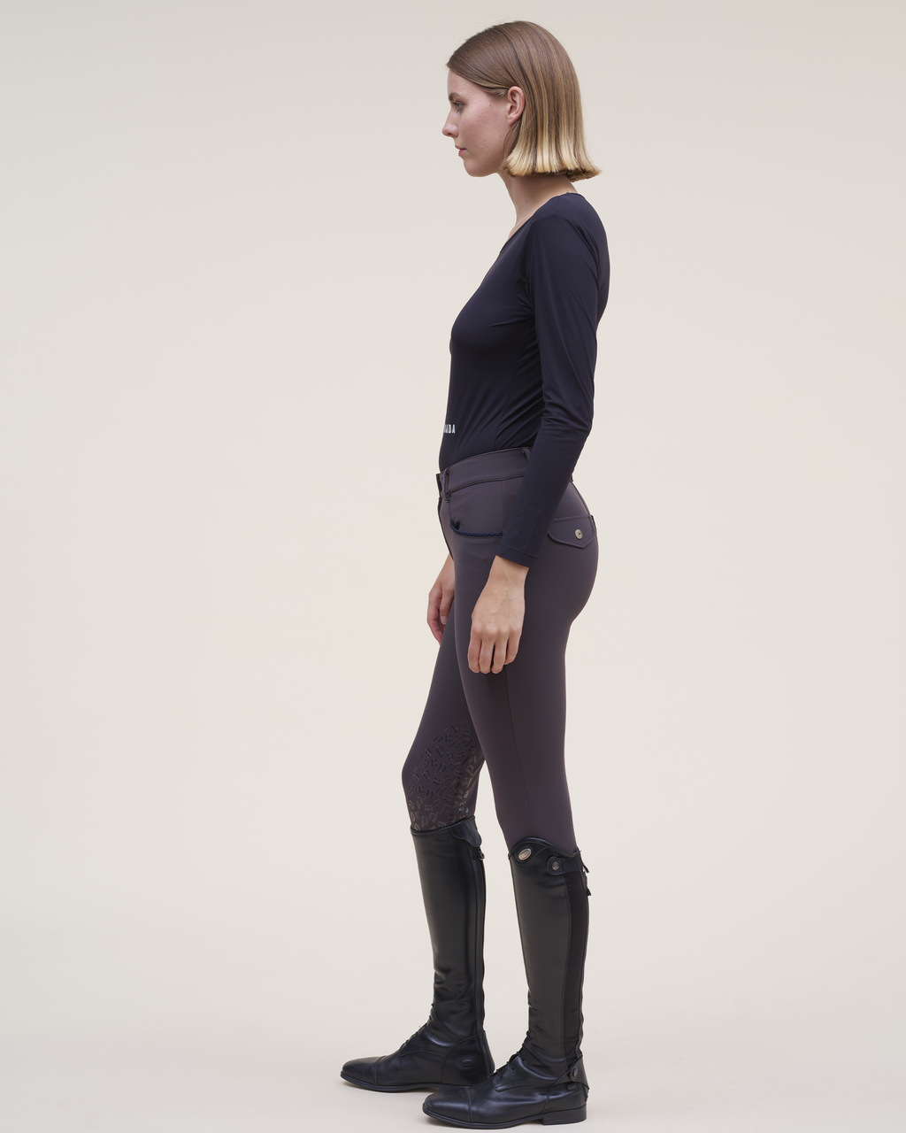 Betty ML - T-Shirt technique d'équitation Noir